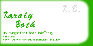 karoly both business card